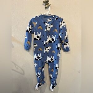 Carter's Blue and White cow Print Footie